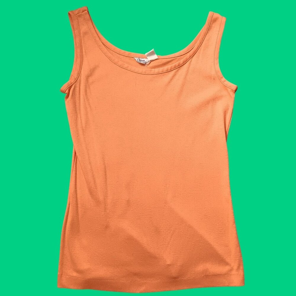 True Vintage Women's Tank Small Single Stitch Top Orange 1970's USA  Cotton